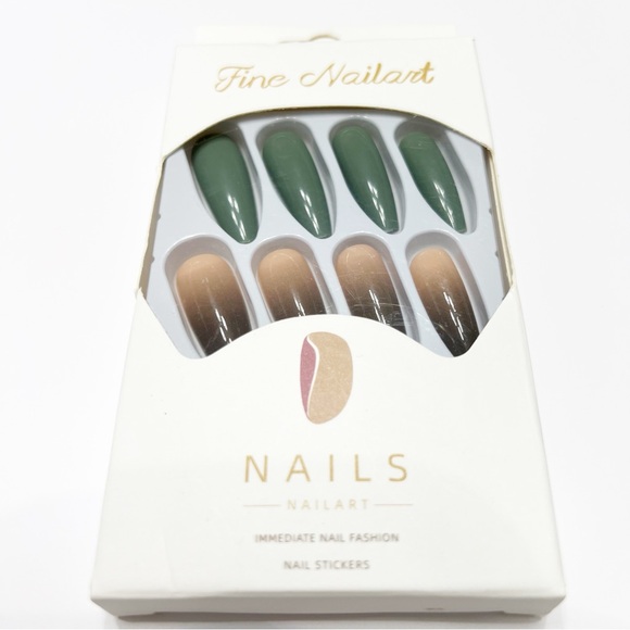 Moody Forest Ombré & Sage Green Press-On Nails – 24 Reusable Nails - Picture 6 of 7